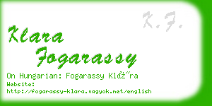 klara fogarassy business card